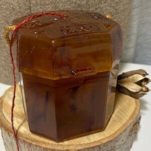 Vintage “Homer” Amber Hexagonal Yarn Box